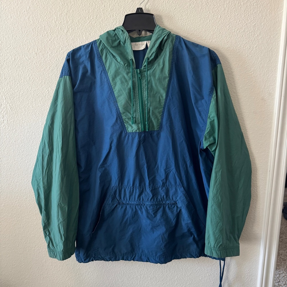 Vintage 80s 90s Geoffrey Beene Colorblock Anorak Windbreaker Men L Retro 1/4 Zip